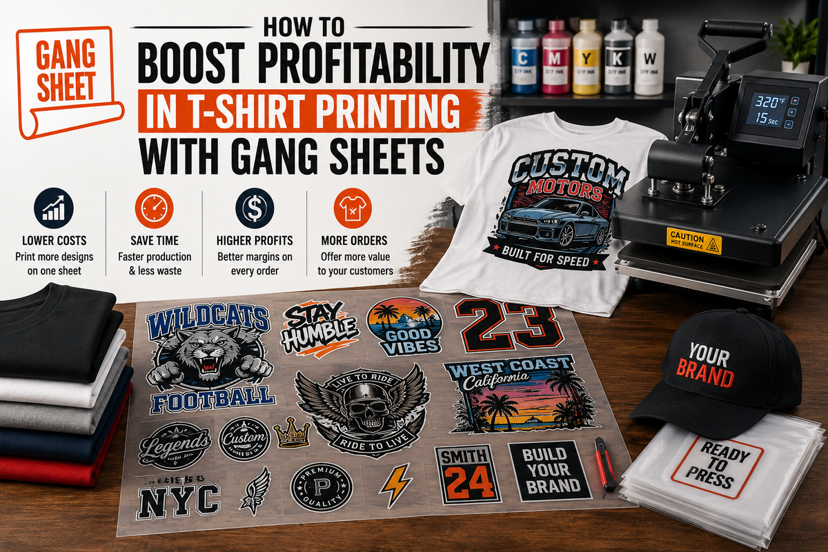 How to Boost Profitability in T-Shirt Printing with Gang Sheets