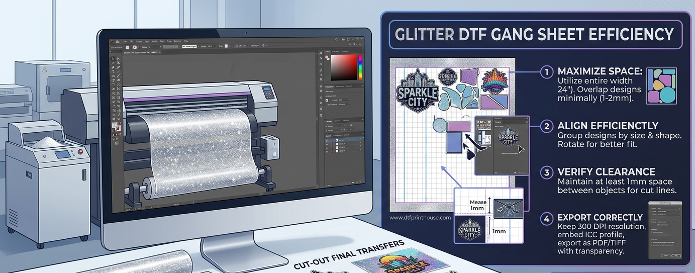How to Prepare a Glitter DTF Gang Sheet for Maximum Efficiency